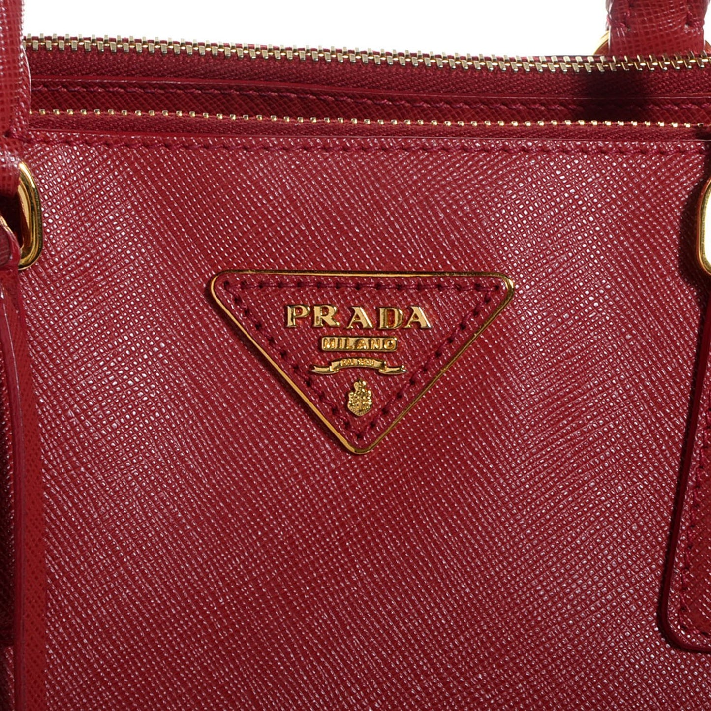 Saffiano Lux Large Double Zip Tote Fuoco