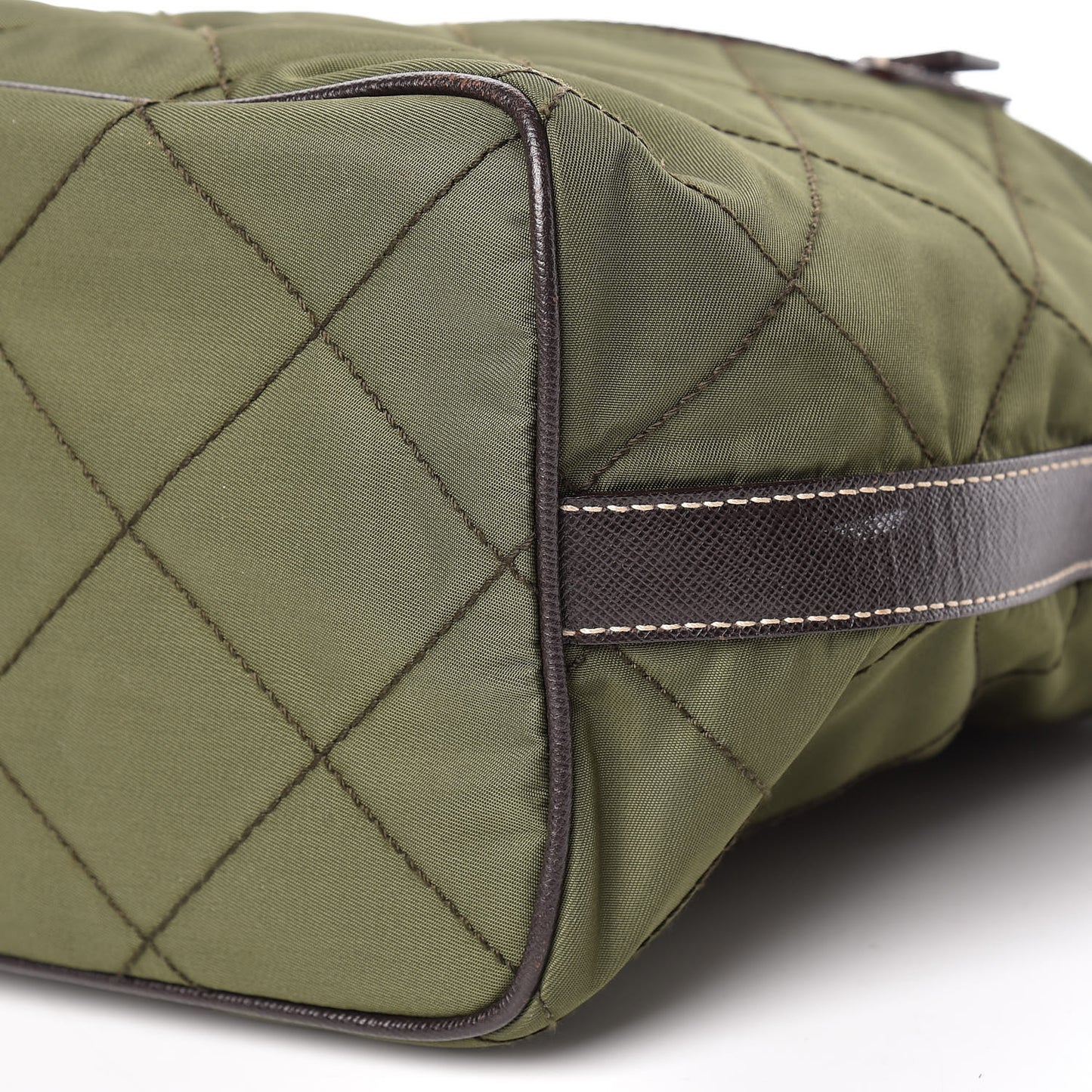 Tessuto Nylon Impunturato Quilted Hobo Green