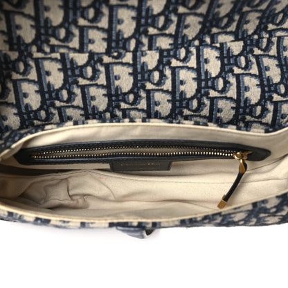 Christian Dior Oblique Saddle Bag Blue 5 of 8