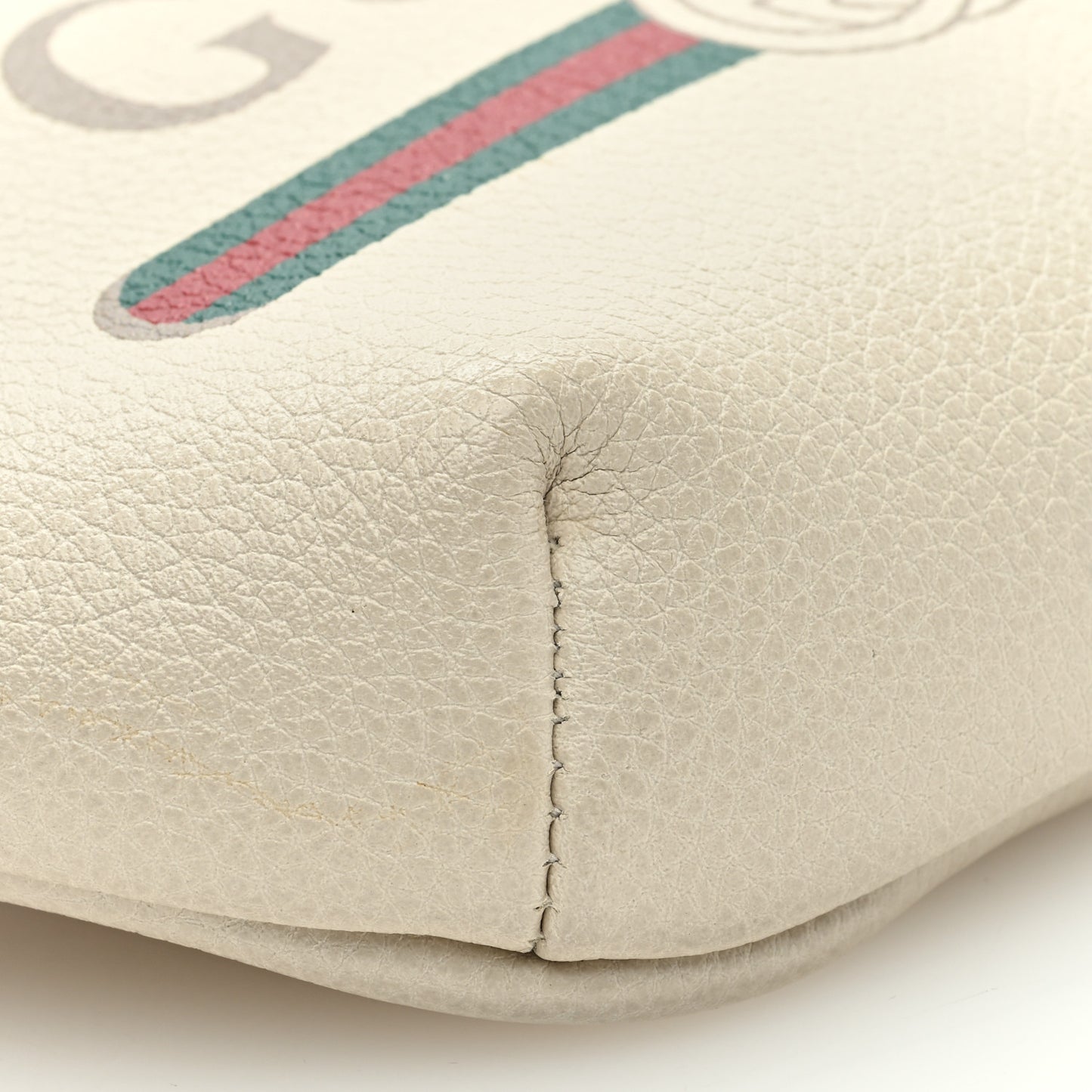 Grained Calfskin Small Logo Belt Bag White