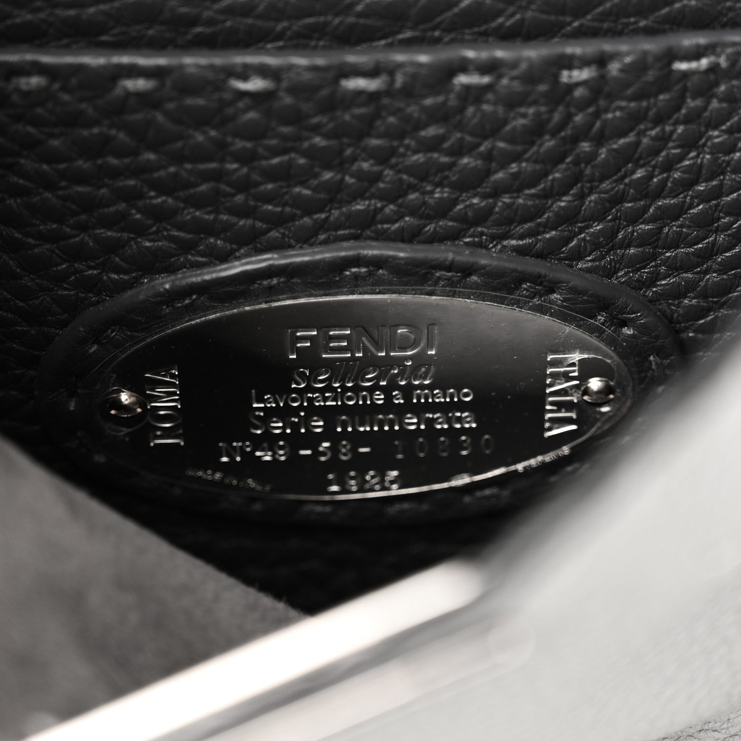 Cuoio Romano Selleria Bi-Color Small Peekaboo I SEE U Satchel Ghiaccio Asfalto