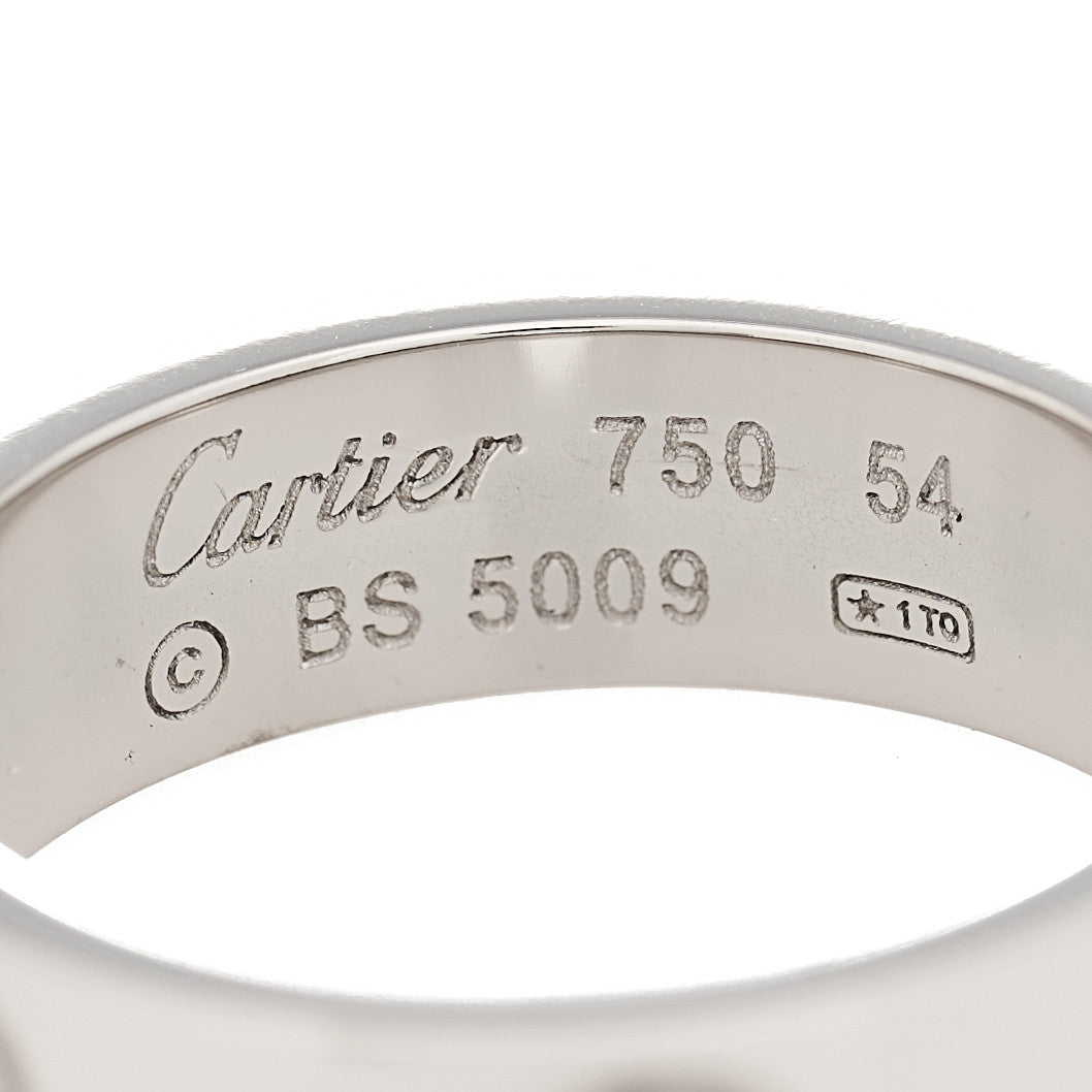 Cartier 18K White Gold 5.5mm LOVE Ring 54 6.75 4 of 4