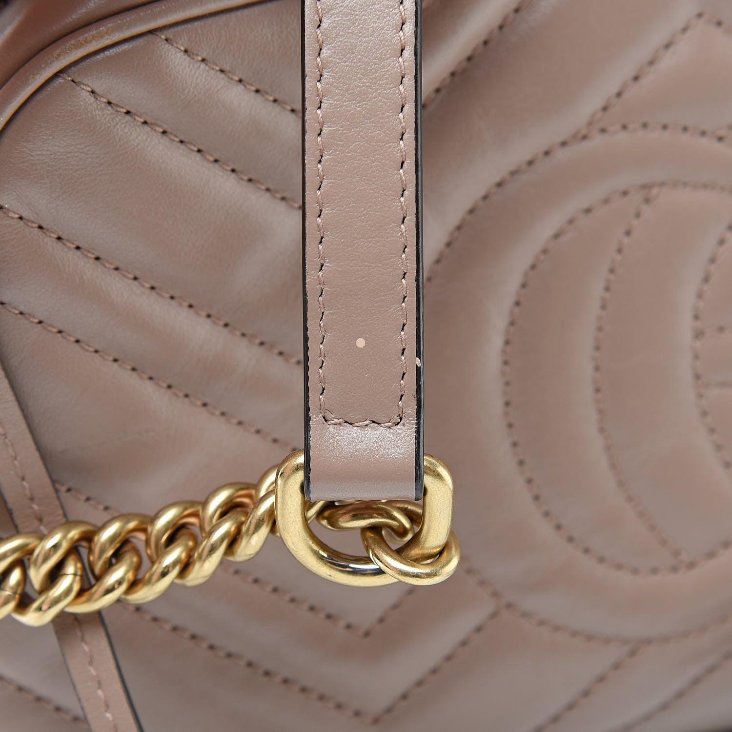 Gucci Calfskin Matelasse Small GG Marmont Chain Shoulder Bag Porcelain Rose 14 of 15