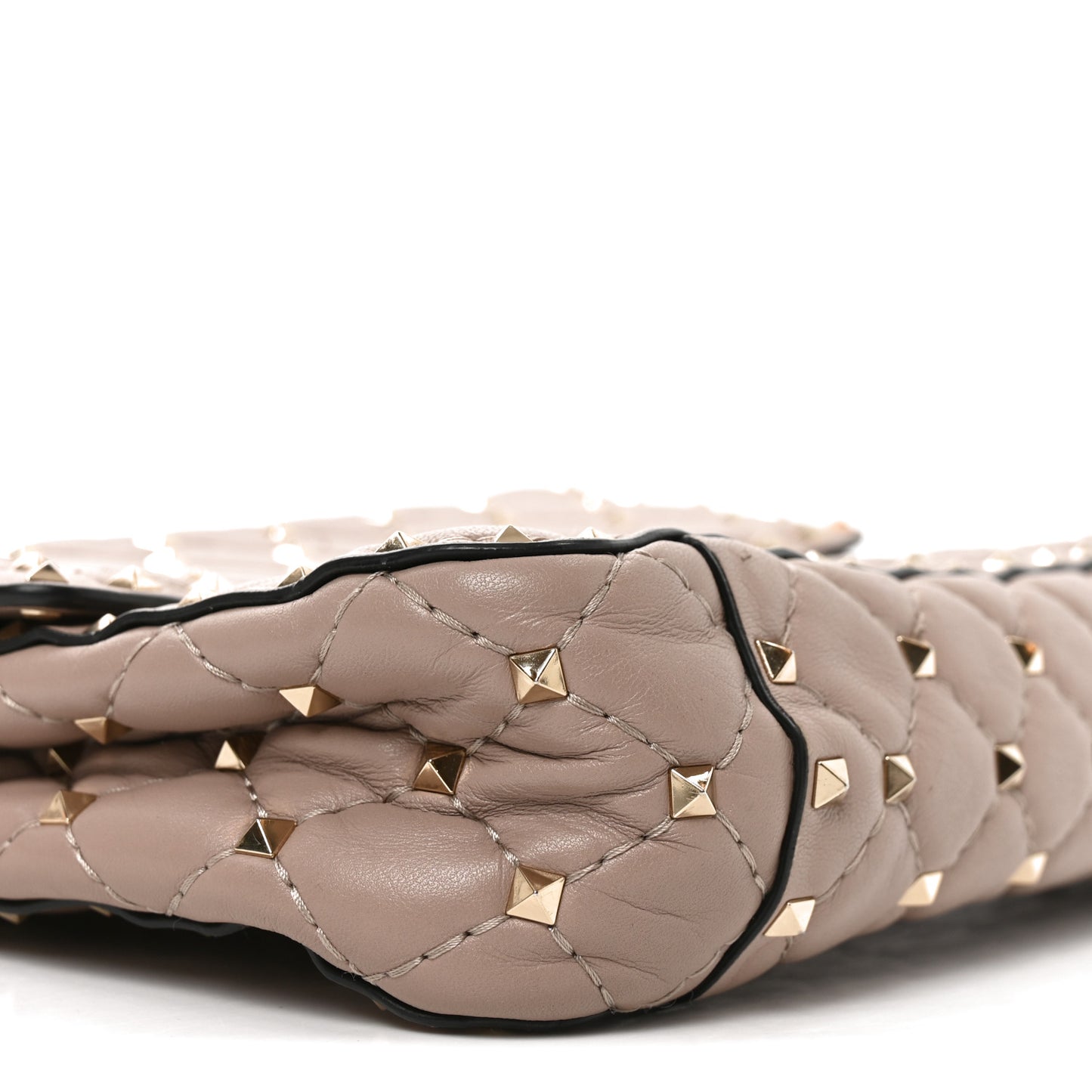 Lambskin Medium Rockstud Spike Shoulder Bag Poudre Poudre