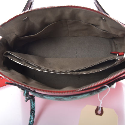 Fendi Straw Paper Vitello Dolce Elaphe Medium By The Way Boston Bag Corallo Antigua 5 of 7