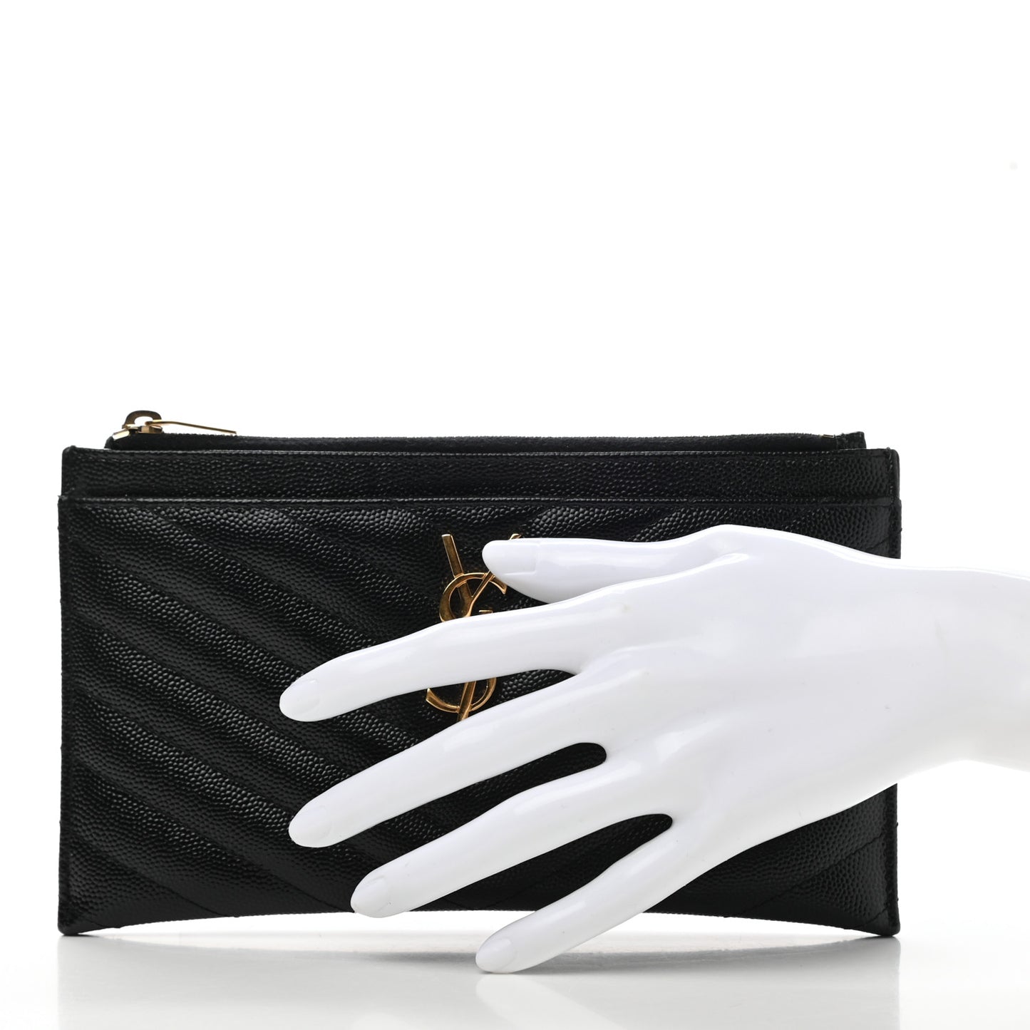 Grain De Poudre Chevron Monogram Bill Pouch Black