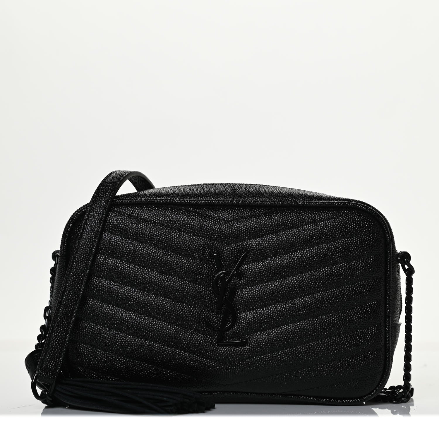 Saint Laurent Grain De Poudre Matelasse Monogram Mini Lou Camera Bag Black 1 of 12