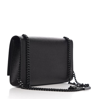 Saint Laurent Grain De Poudre Small Monogram Kate Satchel Black 2 of 13