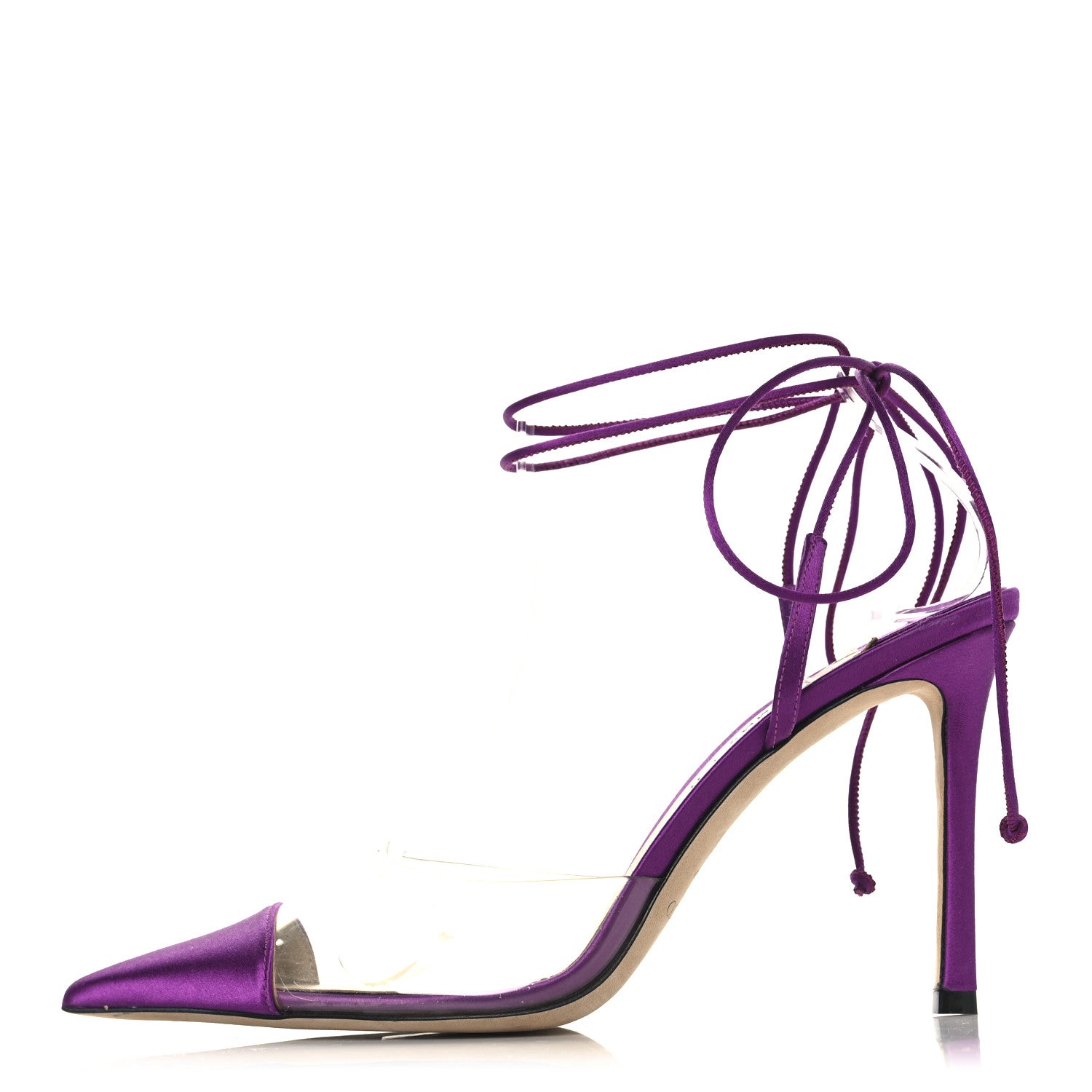 Jimmy Choo Satin PVC Farley 95 Pumps 38 Purple 1 of 8