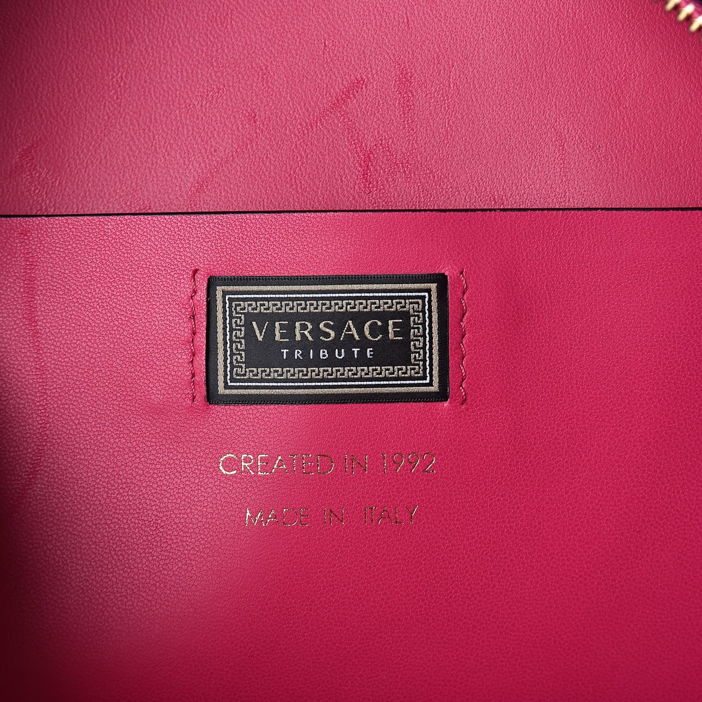 Calfskin Medallion Tribute Bowling Bag Pink