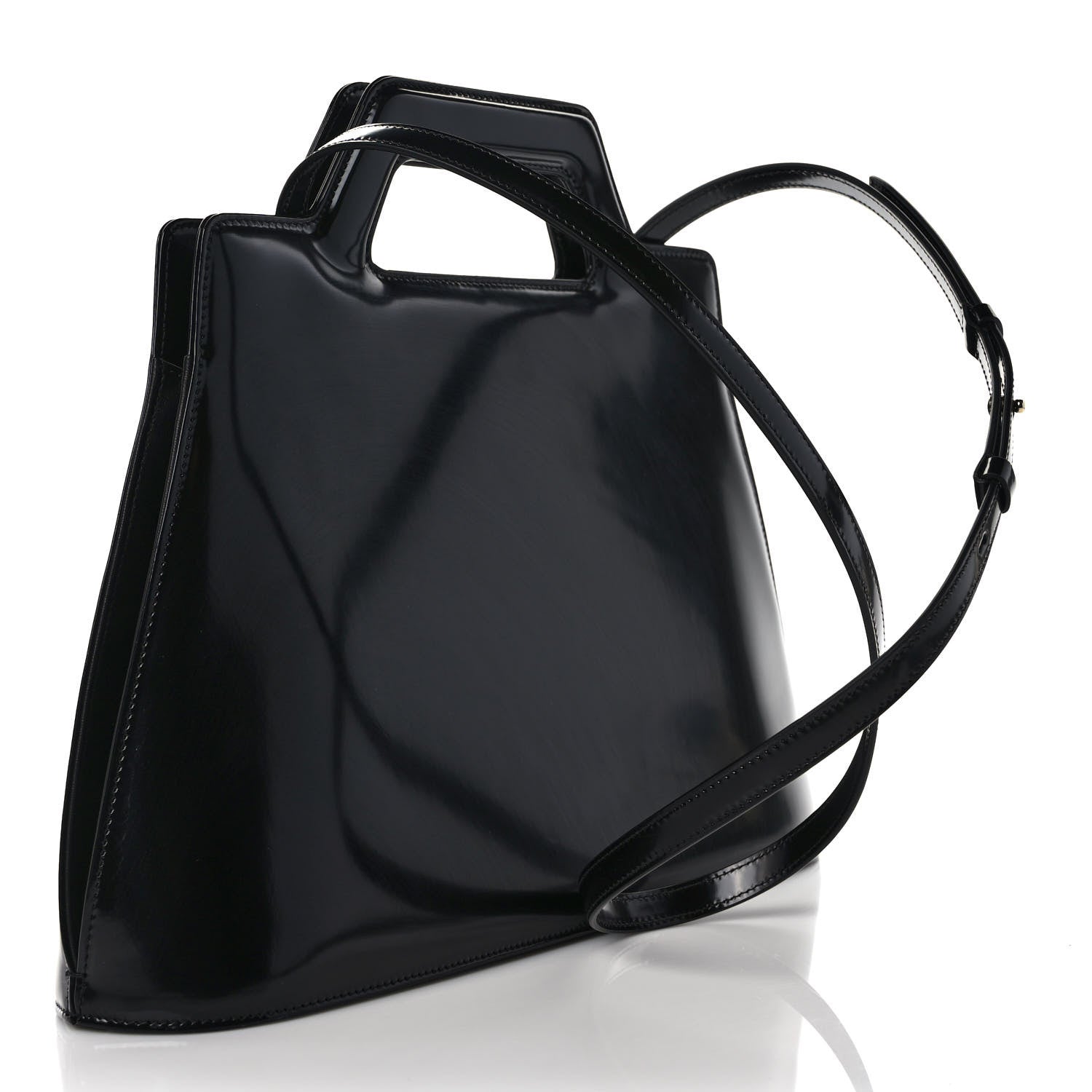 Salvatore Ferragamo Brushed Off Calfskin Wanda Top Handle Bag Black 3 of 8
