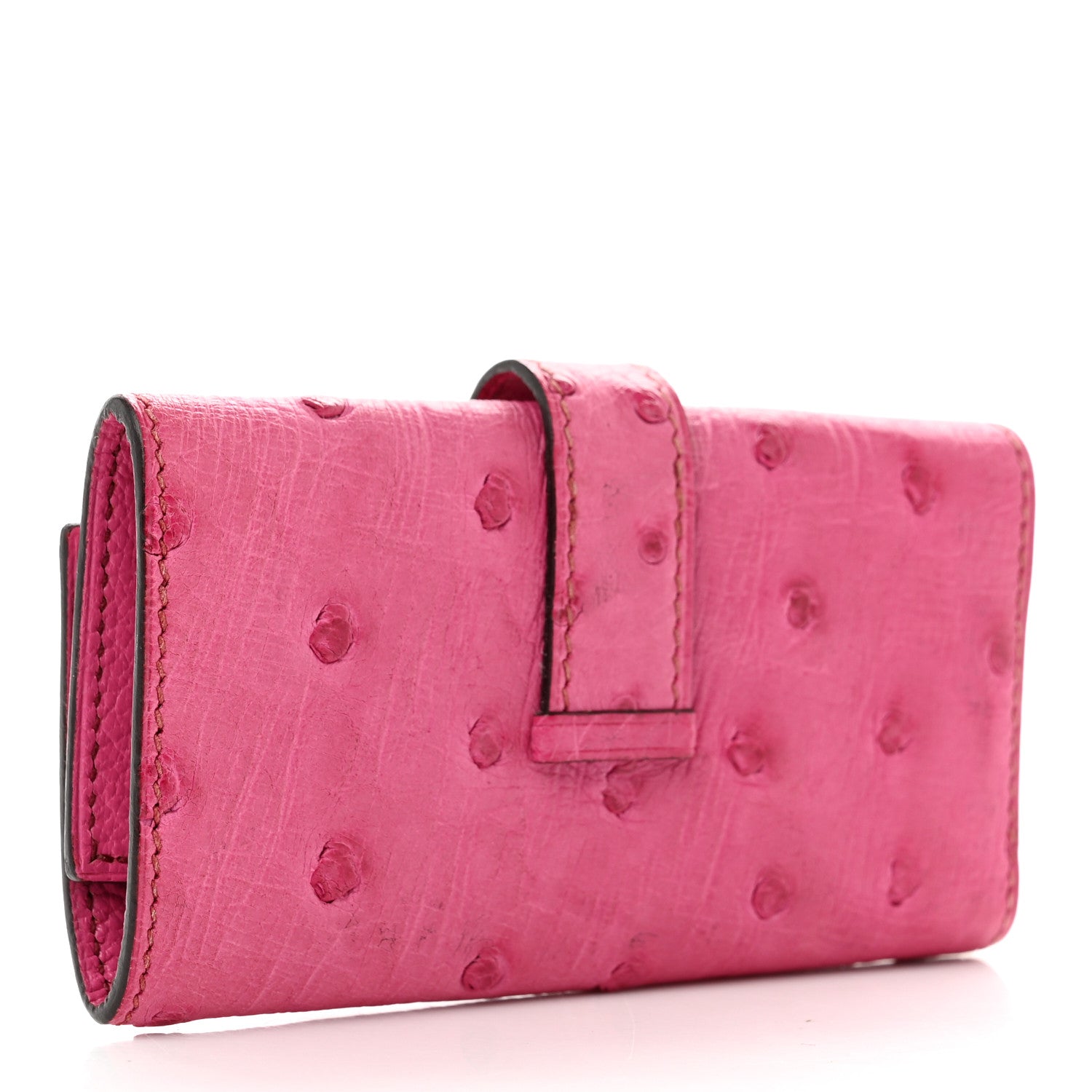 Hermes Ostrich Bearn Multicles 4 Key Holder Fuchsia 2 of 8
