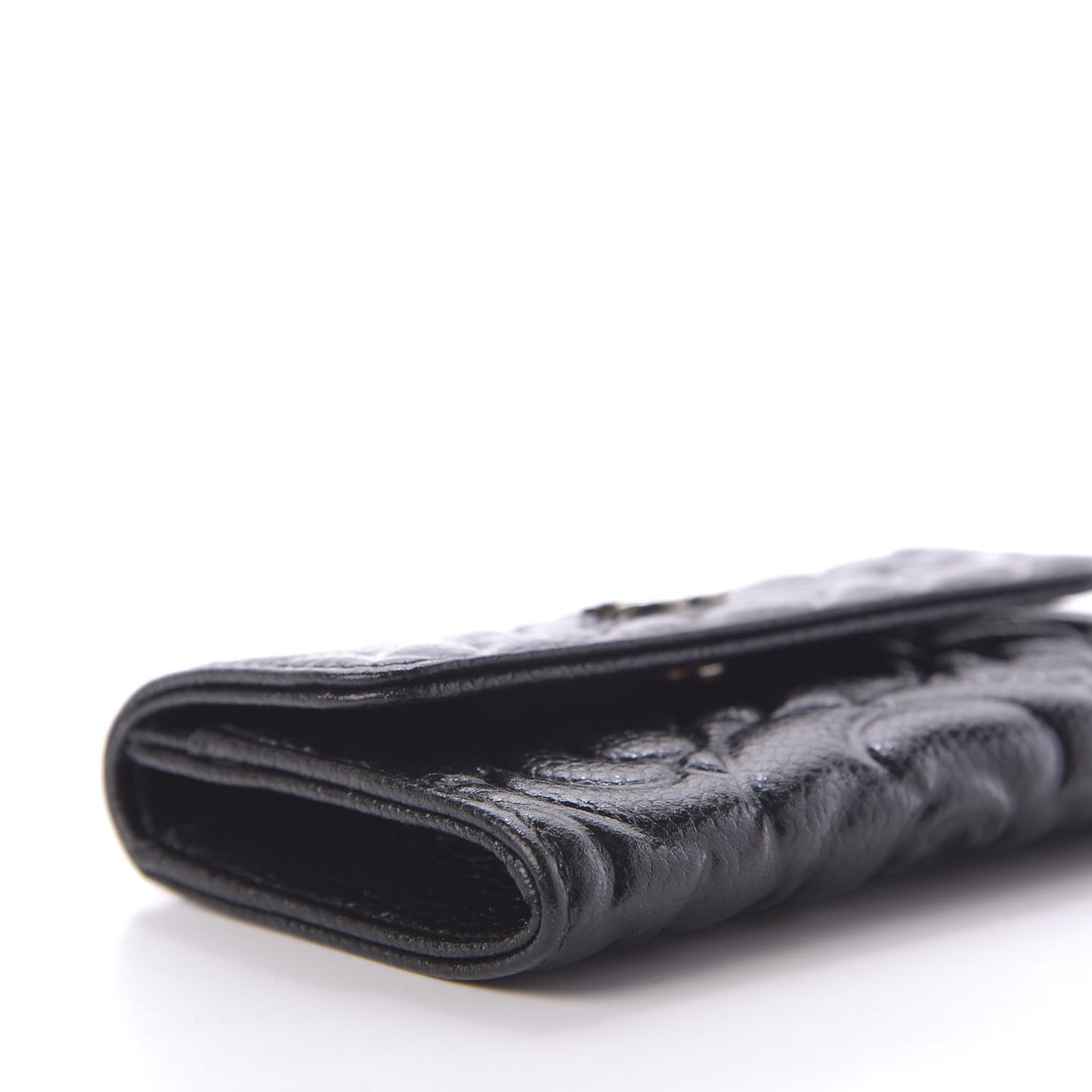 Chanel Caviar Camellia Embossed Card Holder Wallet Black 6 of 10