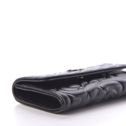 Chanel Caviar Camellia Embossed Card Holder Wallet Black 6 of 10