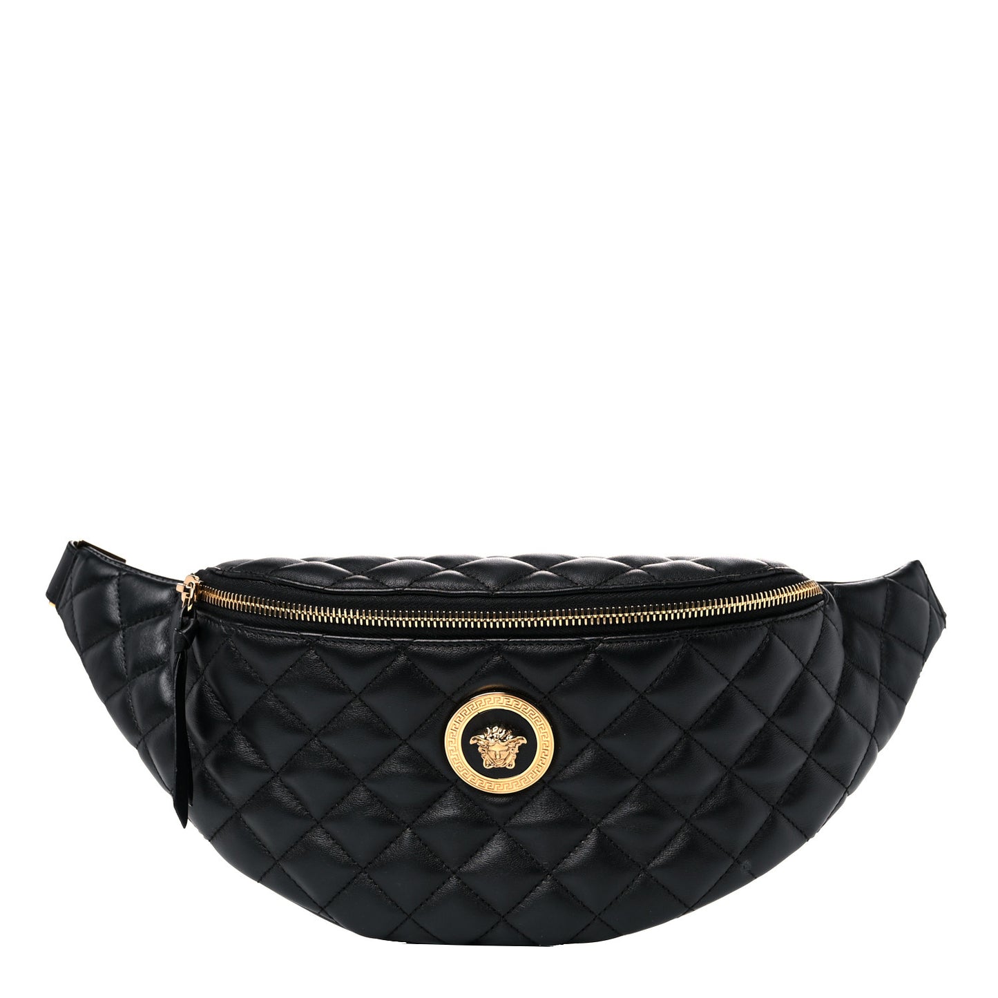 Nappa Quilted Medusa Belt Bag Black