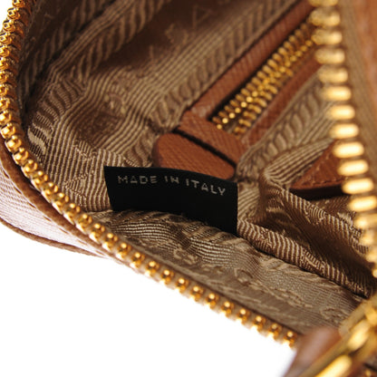 Prada Saffiano Lux Large Zip Crossbody Bag Caramel 8 of 10
