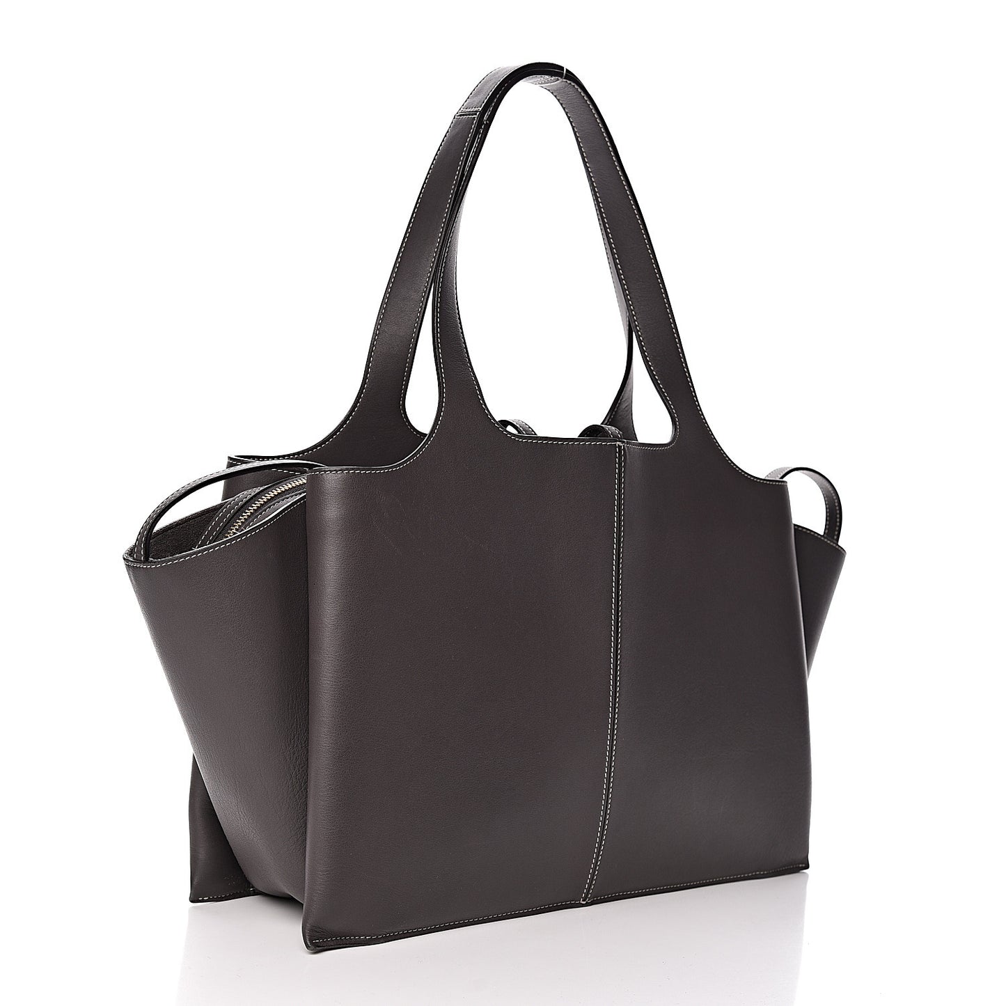Calfskin Medium Tri-Fold Shoulder Bag Anthracite