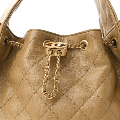 Chanel Caviar Quilted Small Chanel 25 Handbag Dark Beige 8 of 11