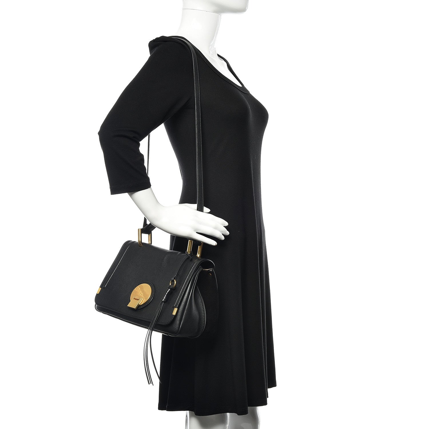 Chloe Smooth Calfskin Small Indy Shoulder Bag Black 2 of 11