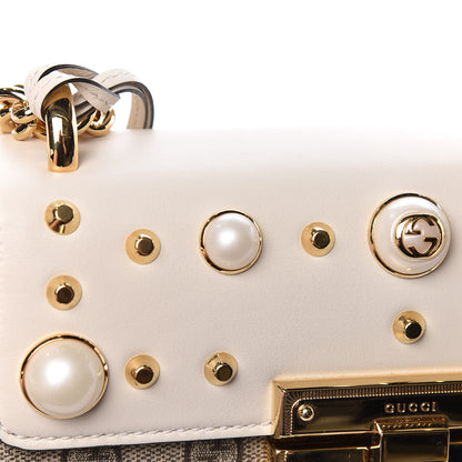 Gucci GG Supreme Monogram Studded Small Padlock Shoulder Bag White 13 of 16