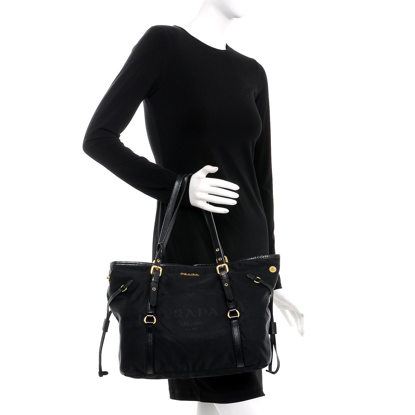 Tessuto Nylon Saffiano Tote Nero Black