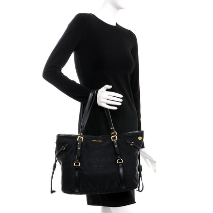 Prada Tessuto Nylon Saffiano Tote Nero Black 2 of 13