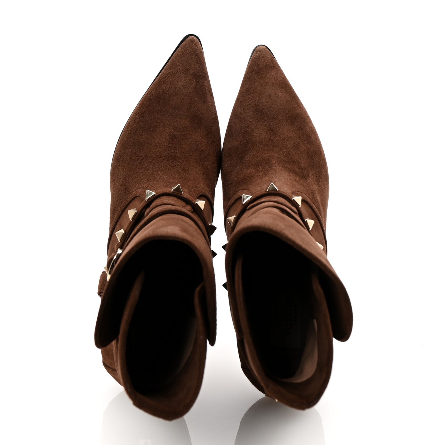 Suede Rockstud Flair 85 Ankle Booties 36 Fondant