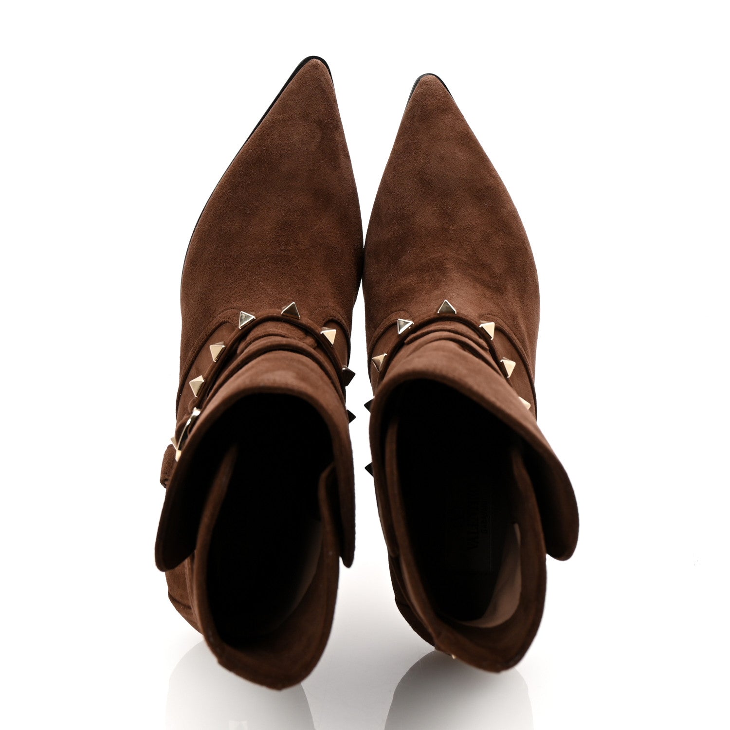 Valentino Garavani Suede Rockstud Flair 85 Ankle Booties 36 Fondant 2 of 9
