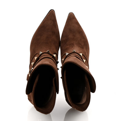 Valentino Garavani Suede Rockstud Flair 85 Ankle Booties 36 Fondant 2 of 9