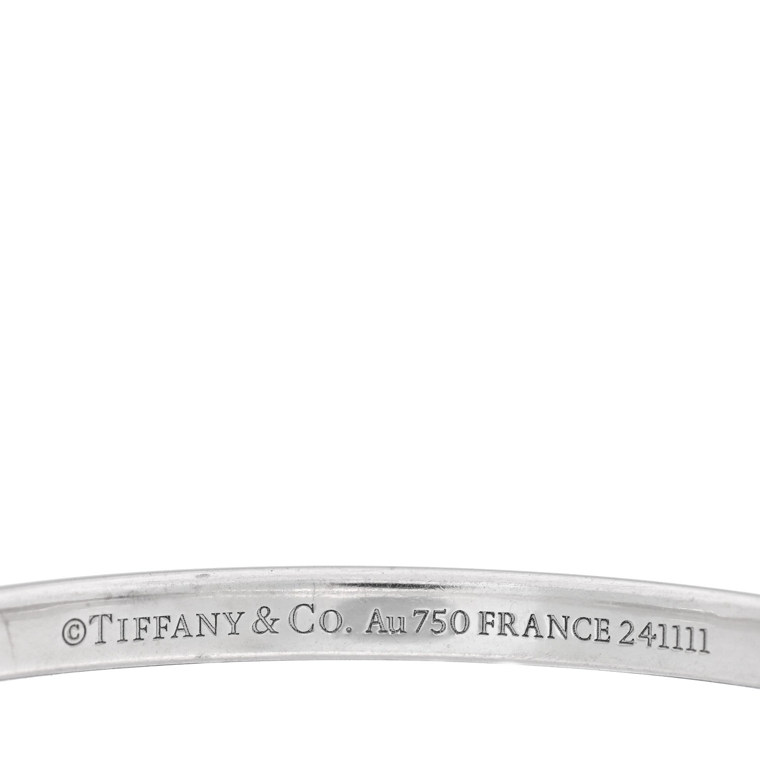 Tiffany 18K White Gold Tiffany Narrow Lock Bangle Bracelet 4 of 4