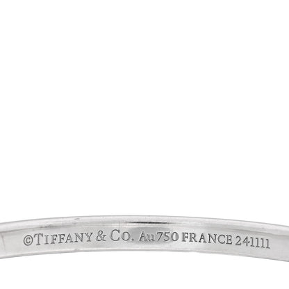 Tiffany 18K White Gold Tiffany Narrow Lock Bangle Bracelet 4 of 4