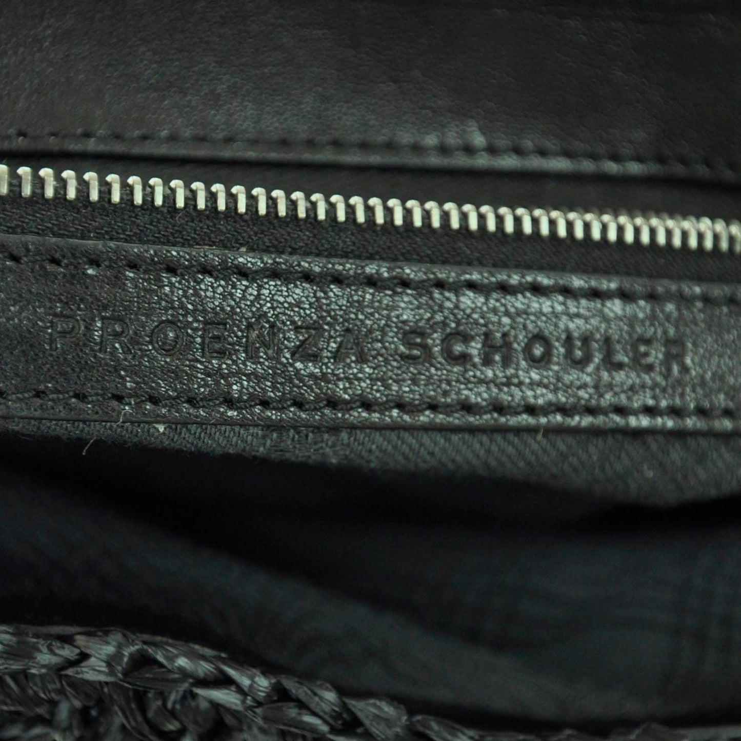 Raffia Leather PS1 Clutch Black