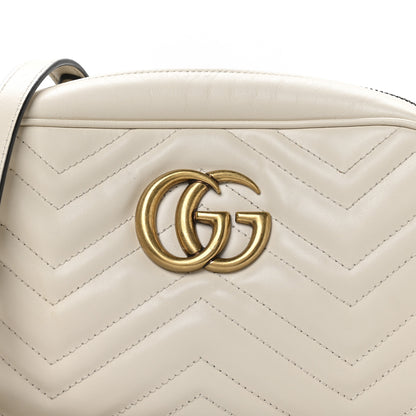 Gucci Calfskin Matelasse Small GG Marmont Chain Shoulder Bag White 8 of 10