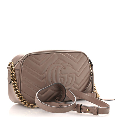 Gucci Calfskin Matelasse Small GG Marmont Chain Shoulder Bag Porcelain Rose 3 of 13