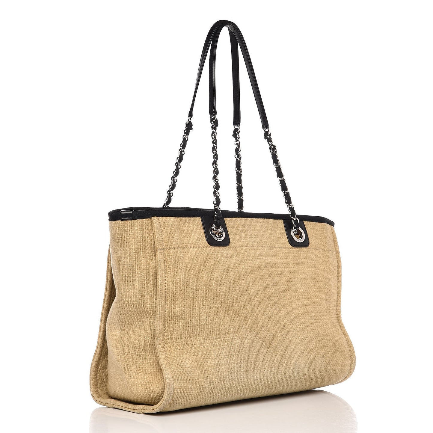 Canvas Small Deauville Tote Beige Black