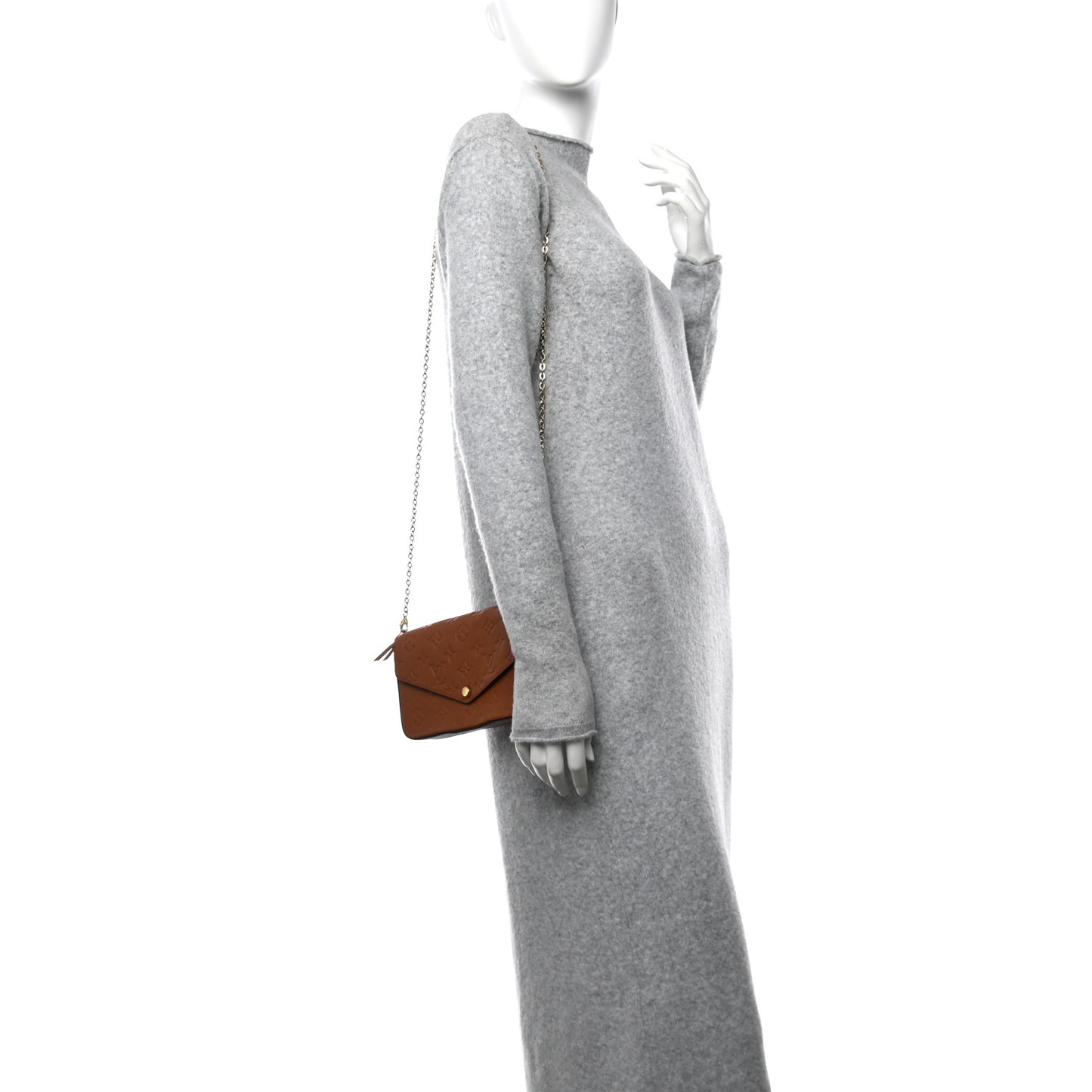 Empreinte Pochette Felicie Chain Wallet Cognac