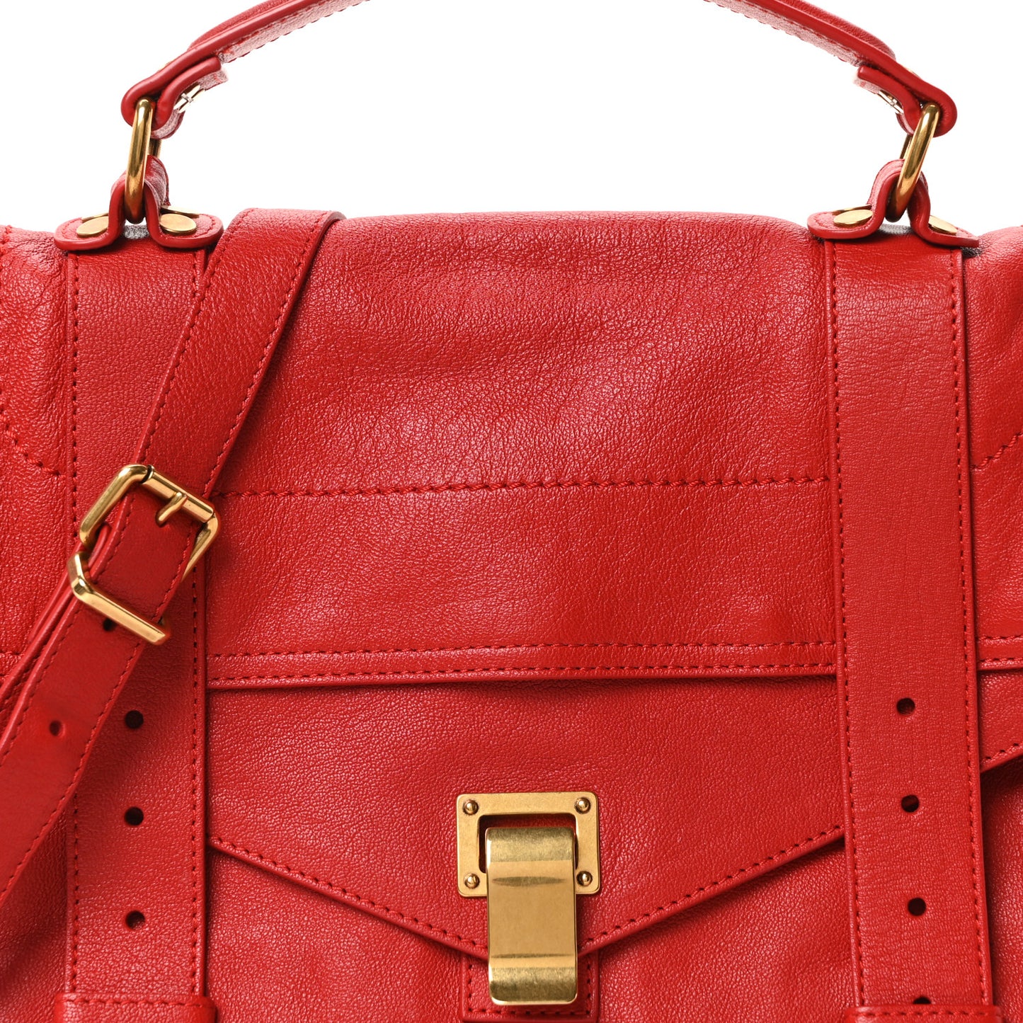 Lambskin Medium PS1 Satchel Bright Red