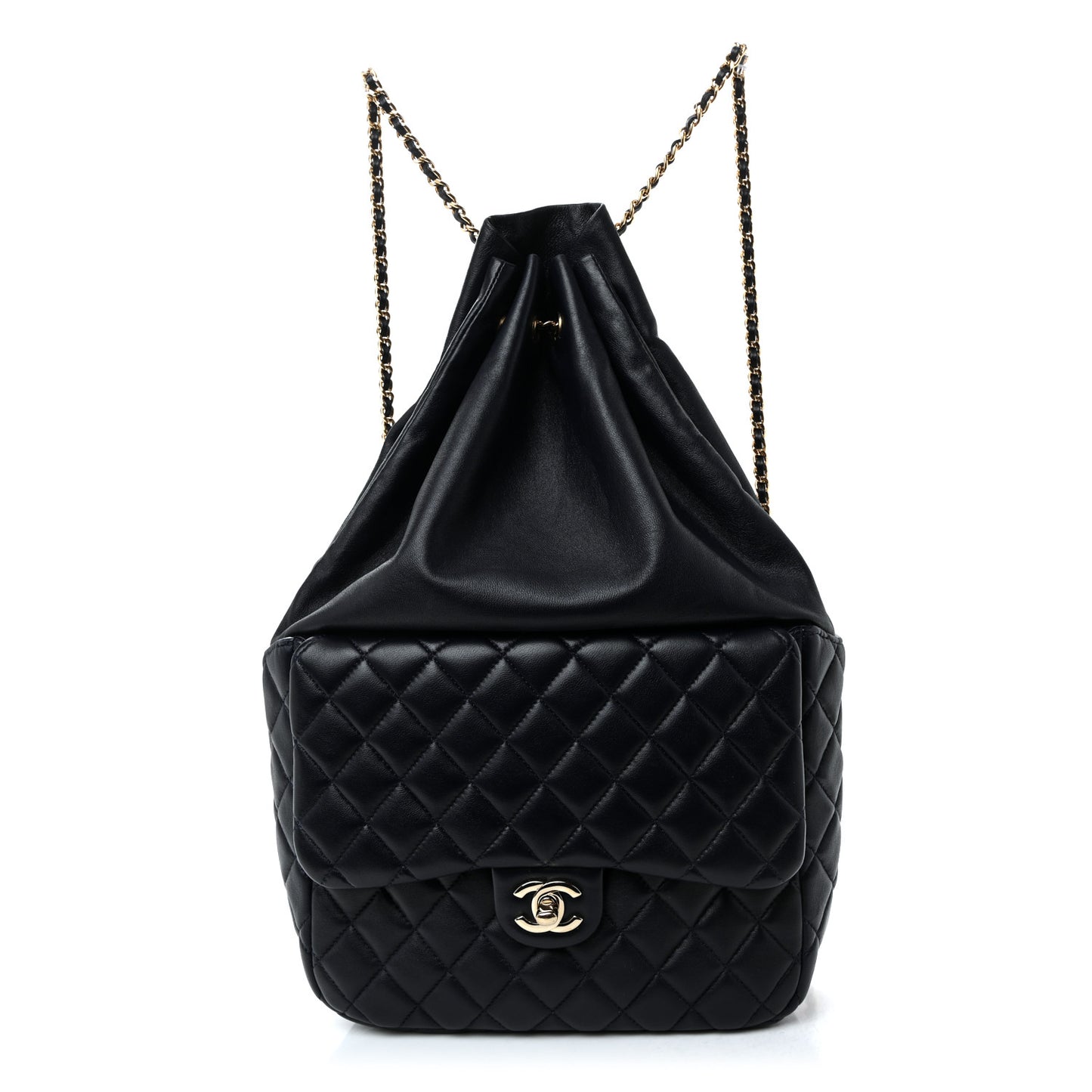 Lambskin Quilted Large In Seoul Backpack Navy