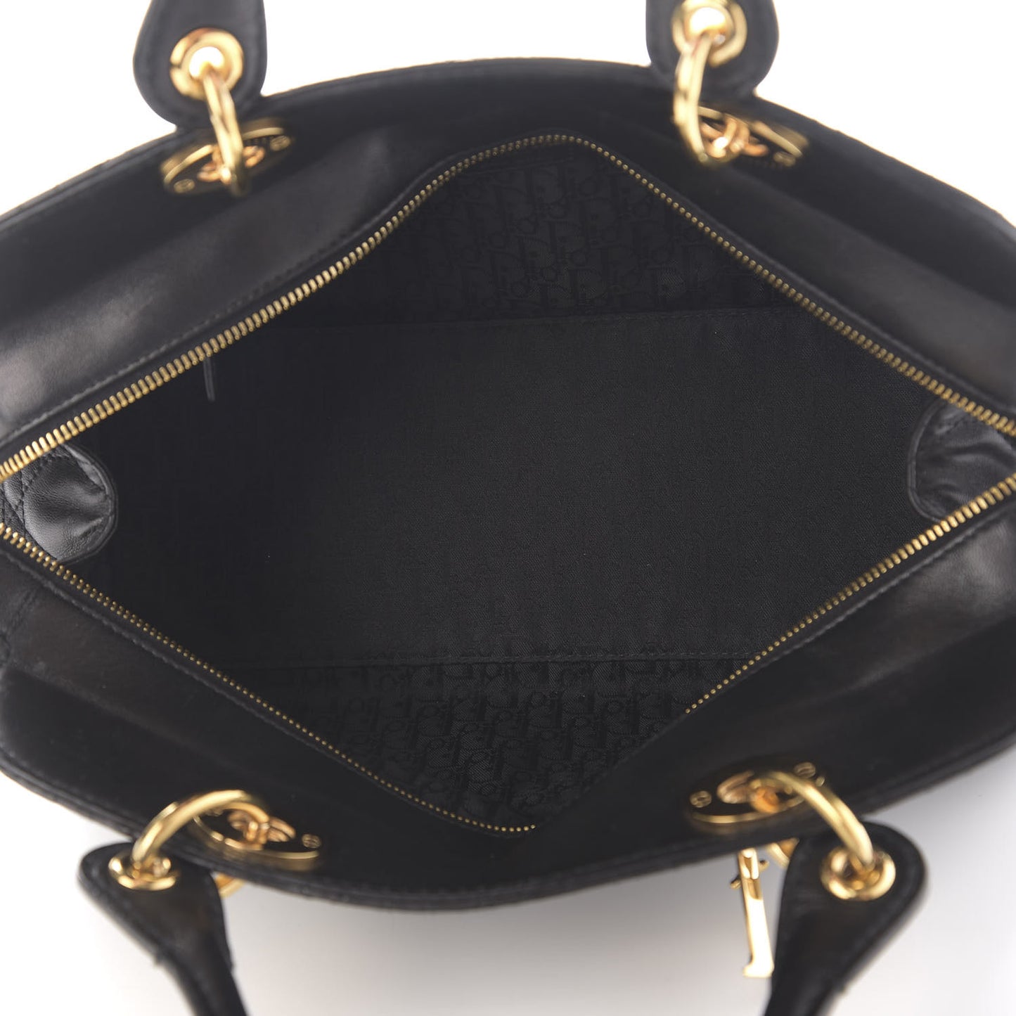 Lambskin Cannage Soft Lady Dior Satchel Black
