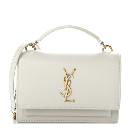 Saint Laurent Calfskin Monogram Sunset Chain Wallet Blanc Vintage 1 of 8