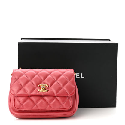 Chanel Metallic Calfskin Quilted Top Handle Flap Dark Pink 11 of 11