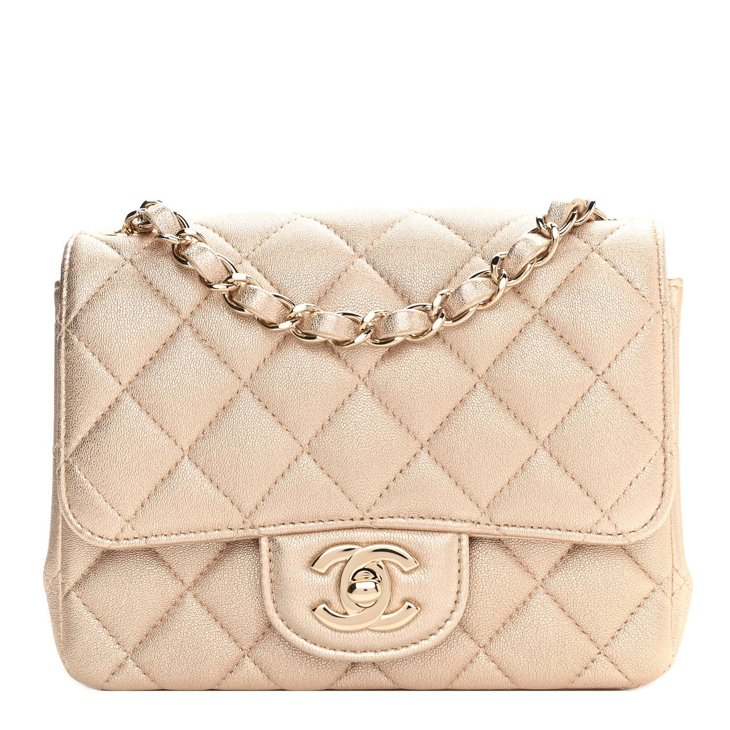 Chanel Metallic Lambskin Quilted Mini Square Flap Gold 1 of 10