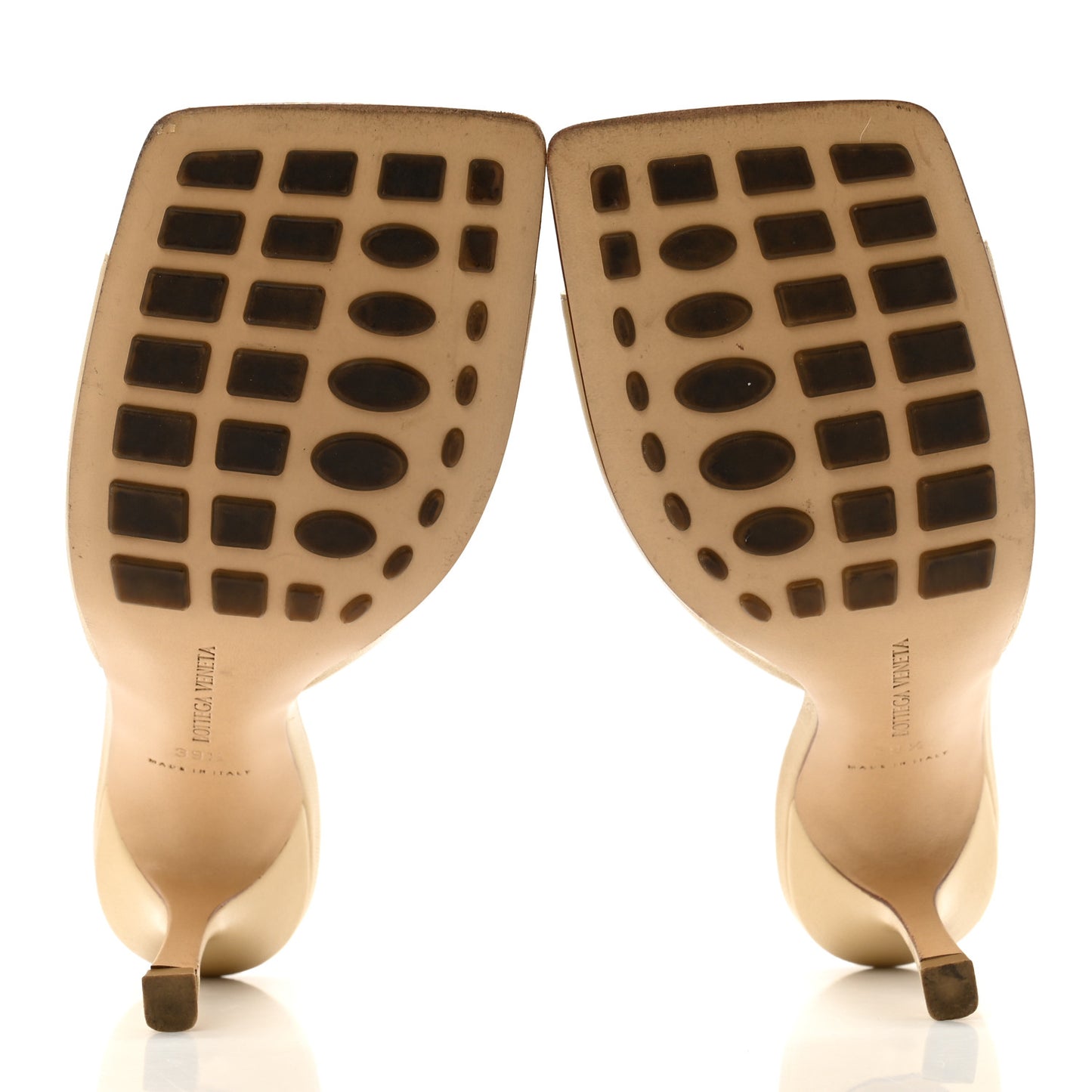 Lambskin Stretch Mule Sandals 39.5 Nude