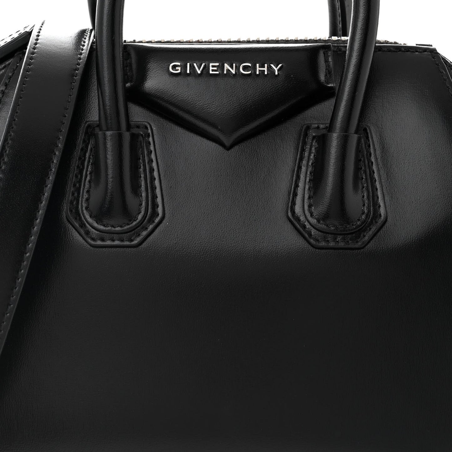 Shiny Lord Calfskin Mini Antigona Black