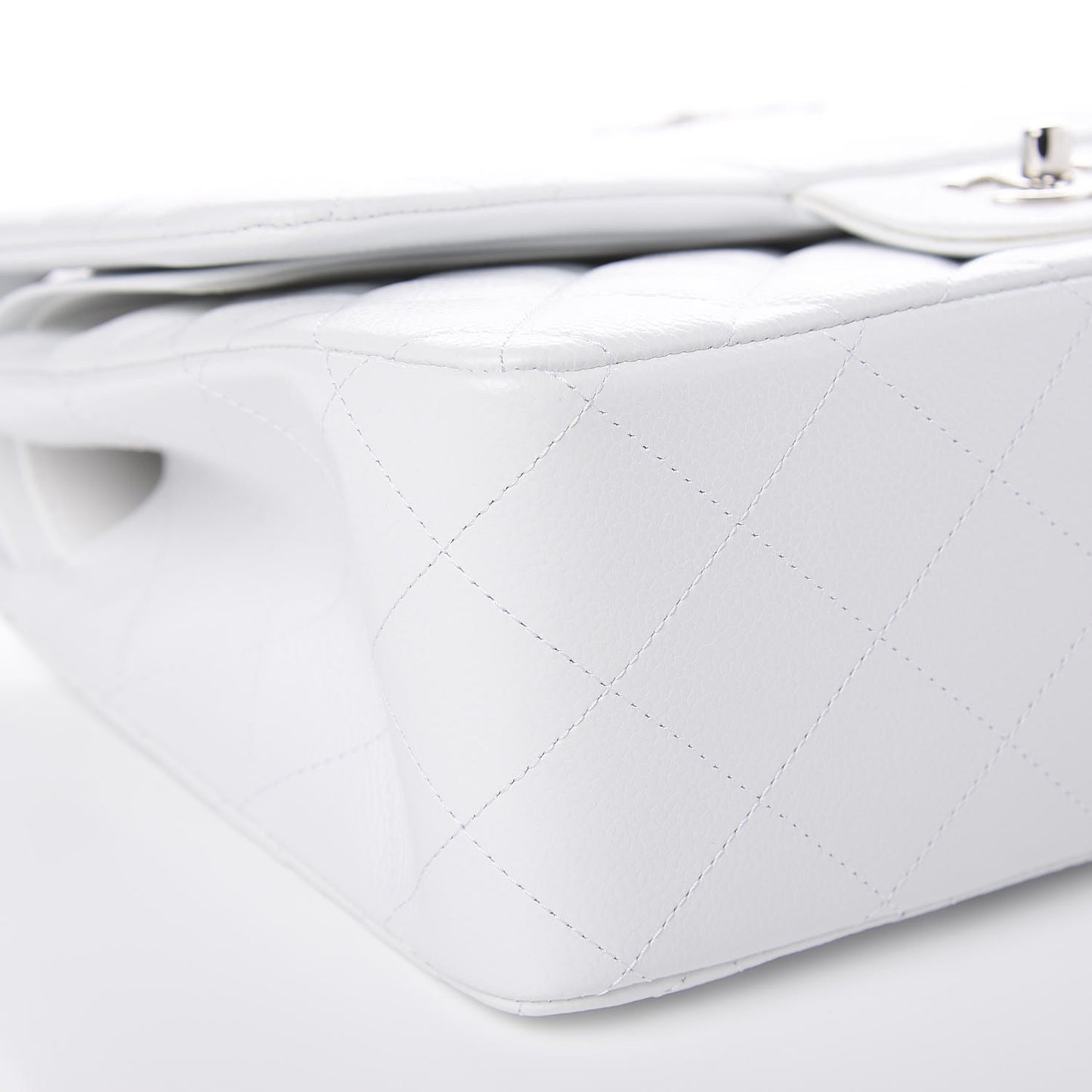 Caviar Quilted Jumbo Double Flap White