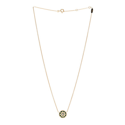 Christian Dior 18K Yellow Gold Diamond Malachite Rose Des Vents Necklace 3 of 6