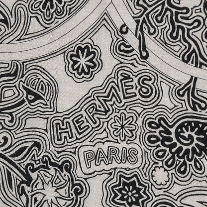 Hermes Cashmere Silk L'Arbre Du Vent Shawl 140 8 of 9