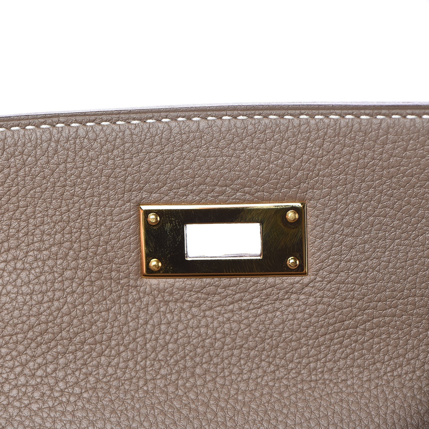 Hermes Togo Kelly Retourne 28 Etoupe 21 of 41