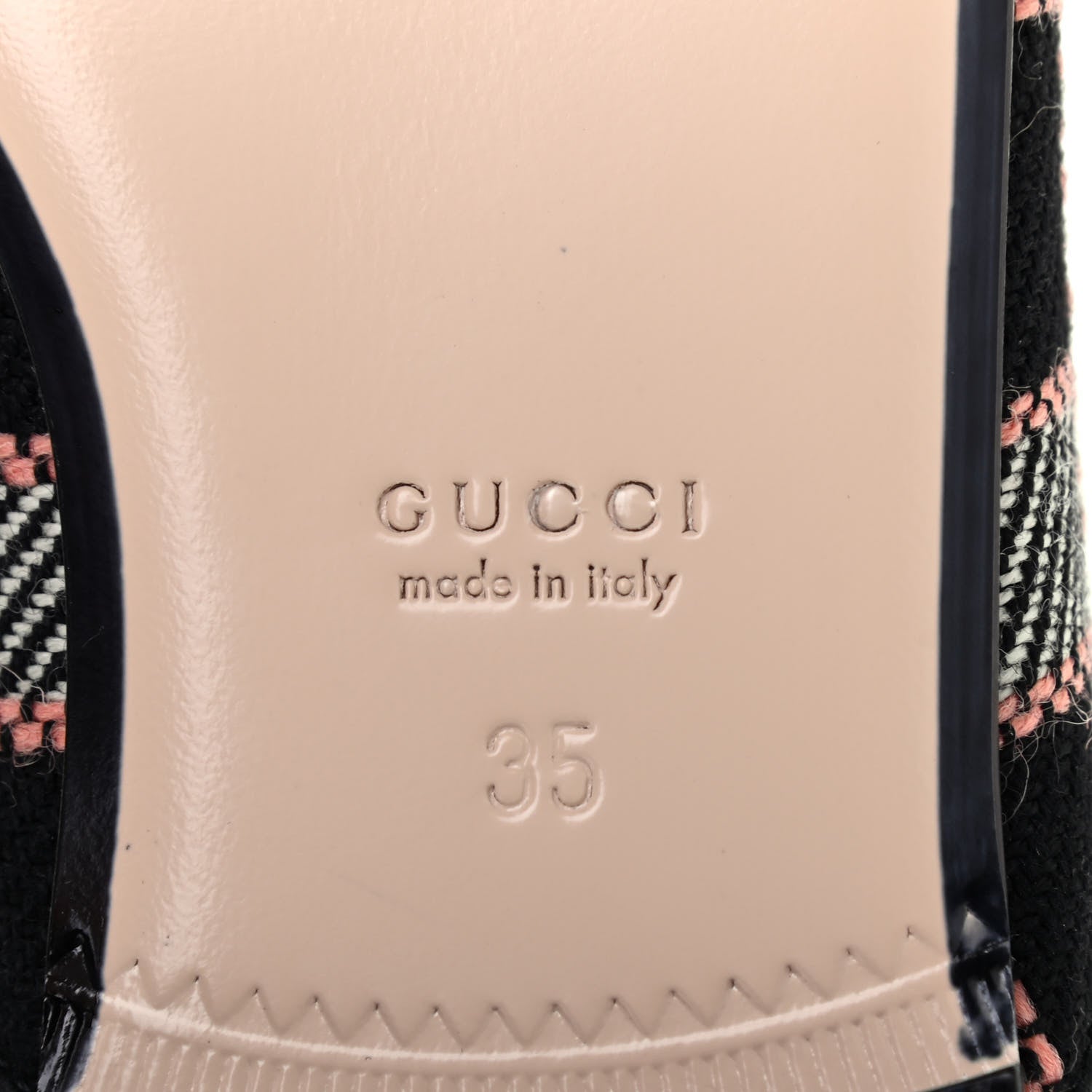 Gucci Tweed Calfskin Damier Womens Princetown Slippers 35 Black Pink Multicolor 6 of 8