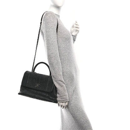 Chanel Snakeskin Small Coco Handle Flap Black 3 of 9